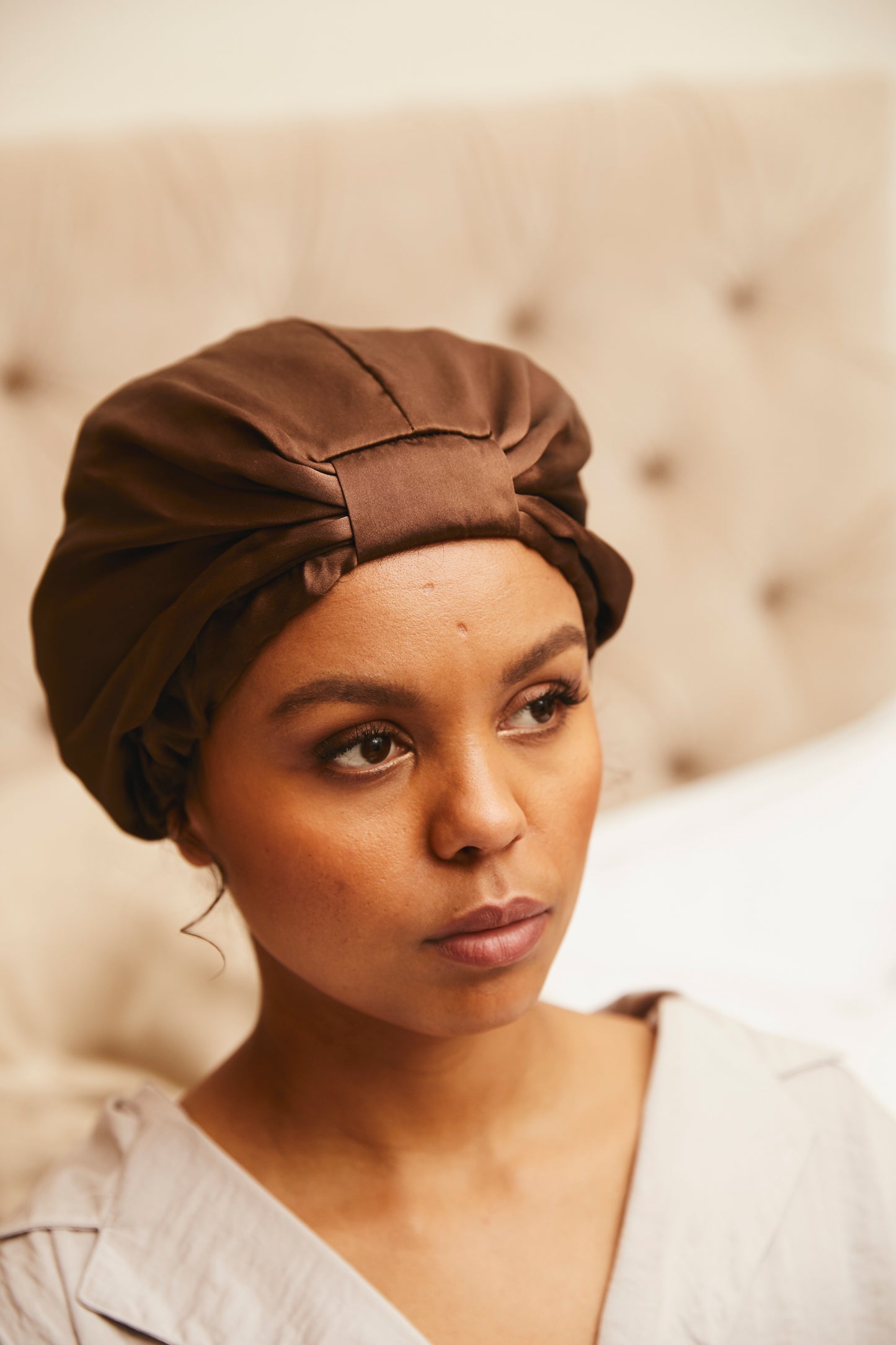 Mulberry Silk Bonnet - Brandy