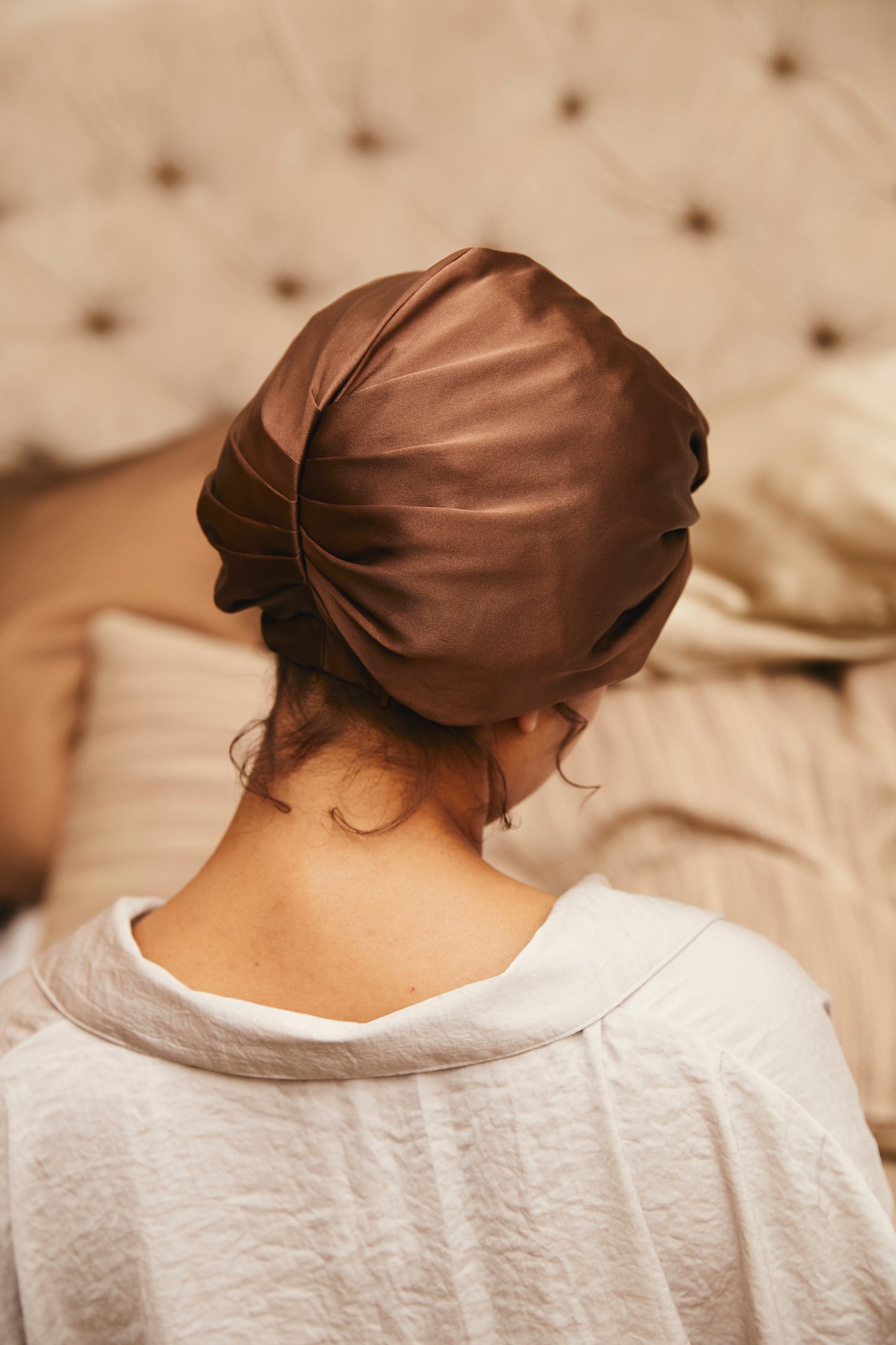 Mulberry Silk Bonnet - Brandy